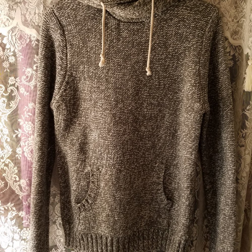 Marled Knit Cowl-ish Hoodie Sweater Women's Size Med